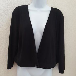 Women's  Perceptions  Lightweight Jacket Coverup, Black, Size 18W